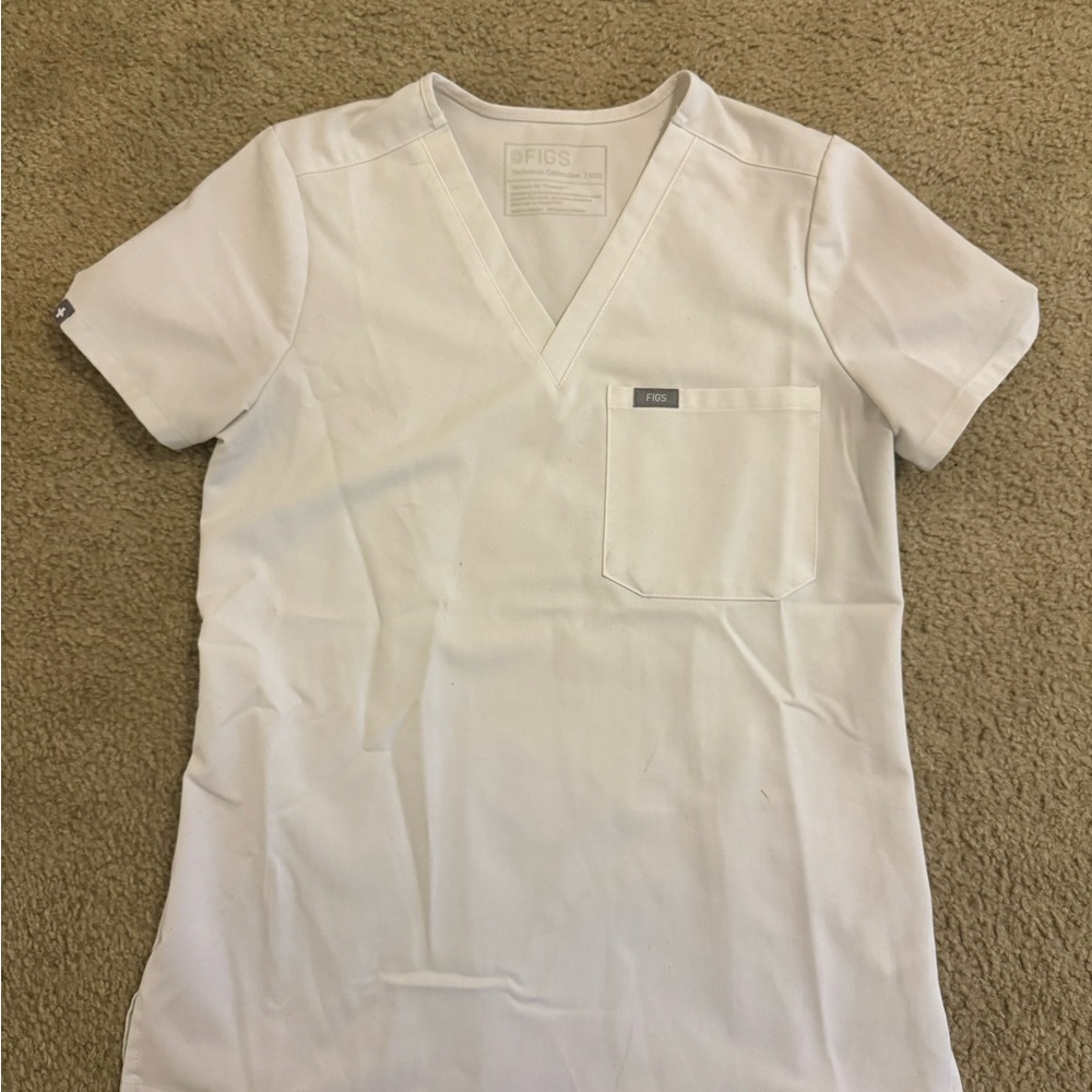 Figs XXS Catarina Scrub Top - White